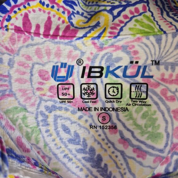 IBKUL Womens Golf Paisley Quarter Zip Pullover Active Mesh UPF 50+ Long-Sleeve S - Picture 4 of 9